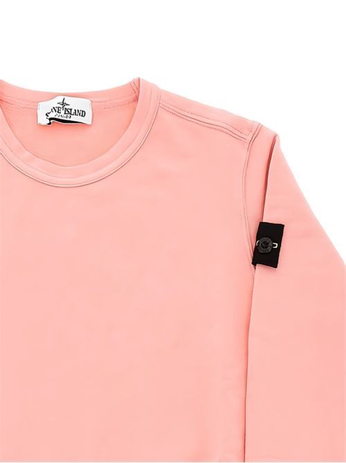 Felpa bambino Stone Island rosa con logo badge STONE ISLAND KIDS | 6100005S0040V008D
